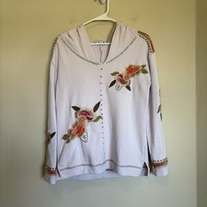 Sundance Women's Embroidered Pullover Pink‎ Hoodie Floral Size Xs